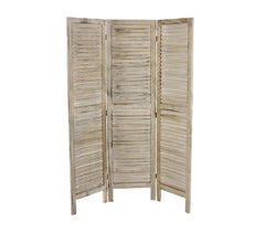 394502 Paravent modèle classique en bois naturel 170 x 40 cm trois panneaux