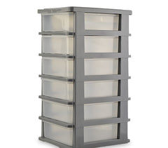 195864 Tour de rangement multiusage BOXIN en plastique 6 tiroirs 15 x 19 x 31 cm