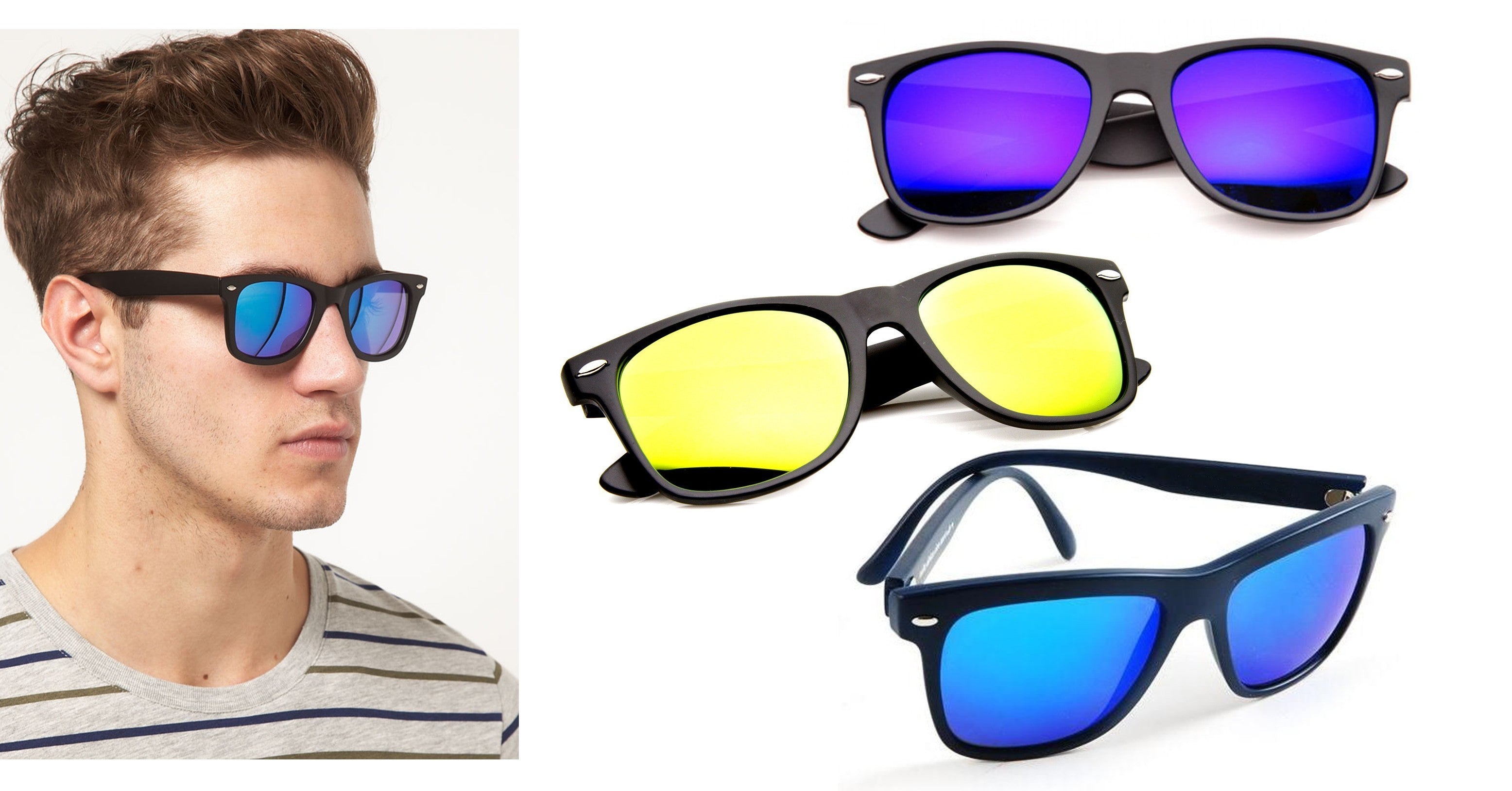 Lunettes de soleil avec le modèle unisexe lentilles en différentes couleurs