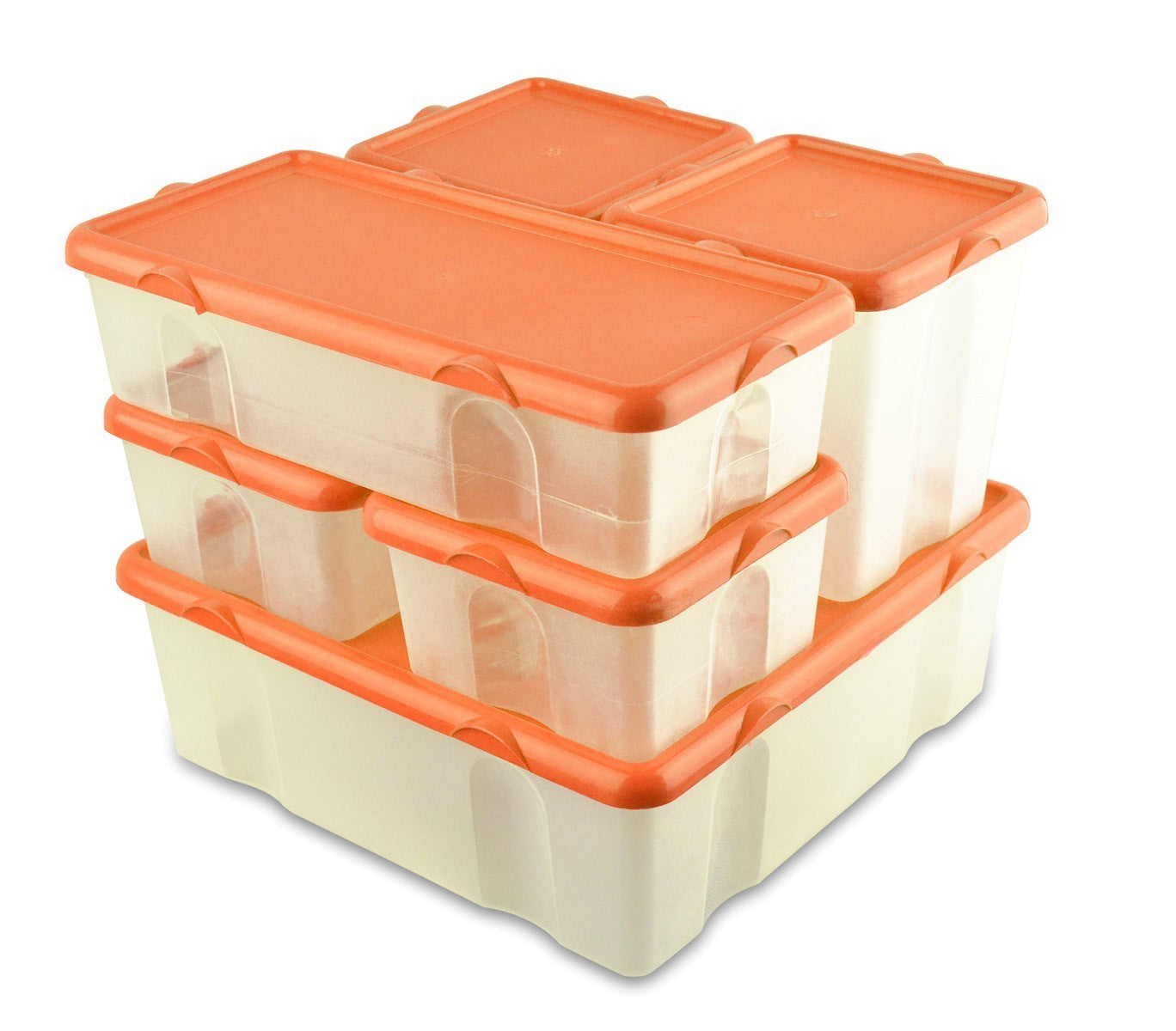 073896 Lot de 6 boîtes en plastique FRESH BOX avec couvercle hermétique
