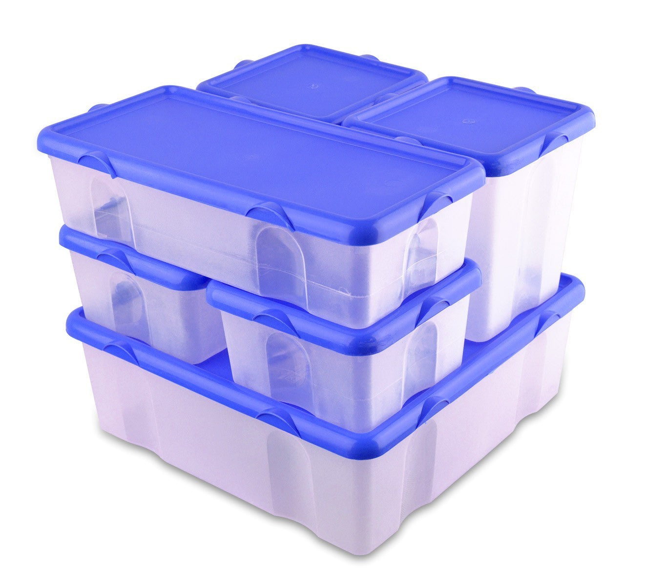 073896 Lot de 6 boîtes en plastique FRESH BOX avec couvercle hermétique