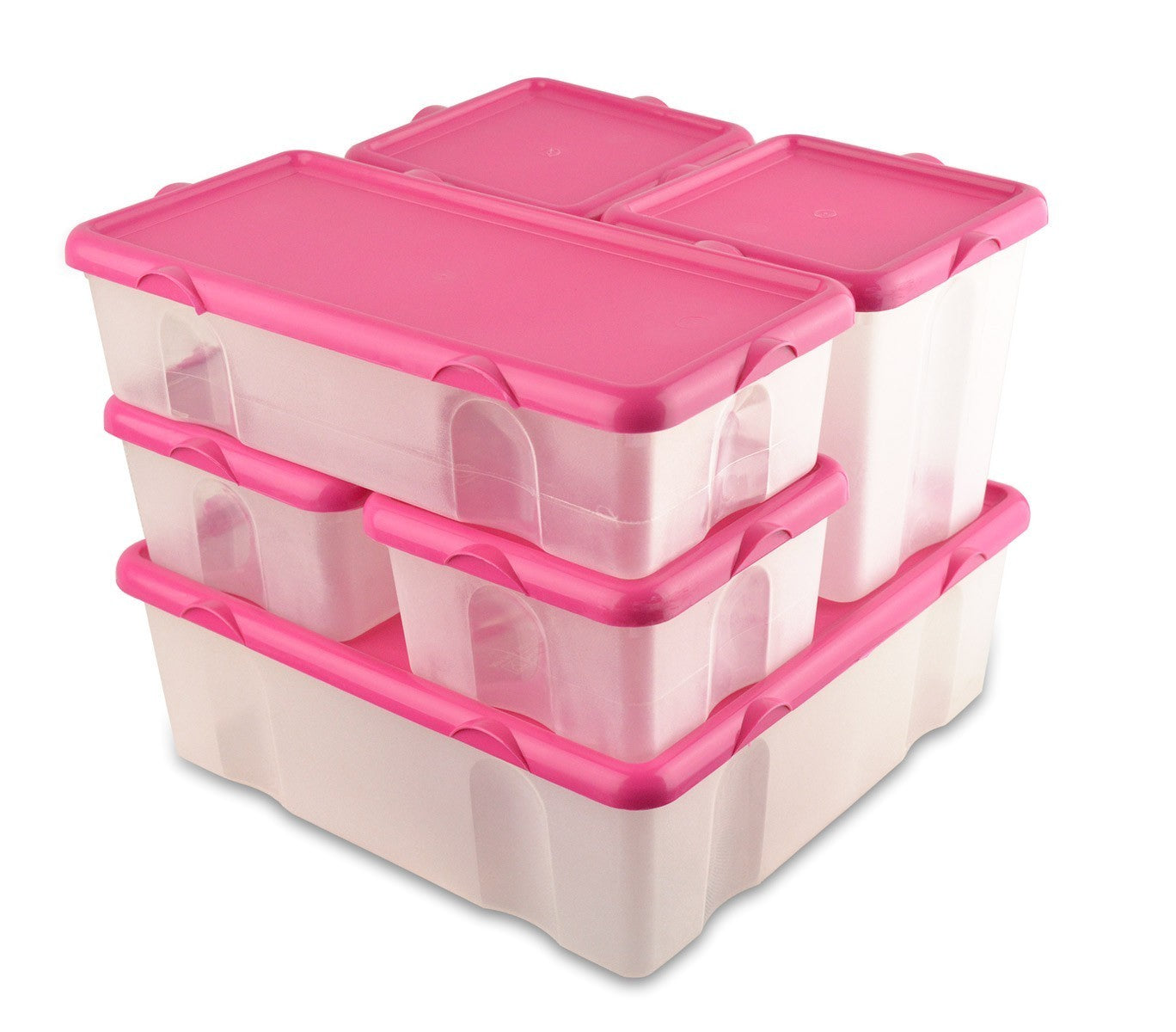 073896 Lot de 6 boîtes en plastique FRESH BOX avec couvercle hermétique