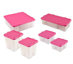 073896 Lot de 6 boîtes en plastique FRESH BOX avec couvercle hermétique