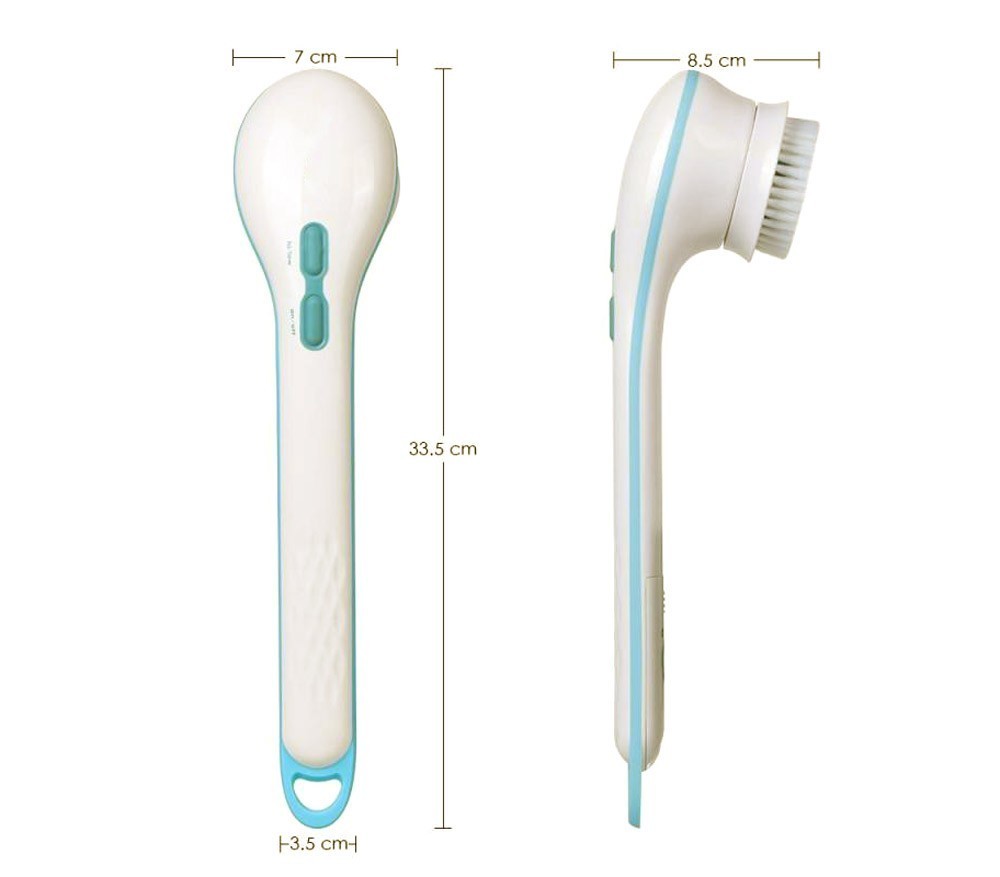 Brosse de massage souple 5 en 1 avec piles DOCCIA SPA à manche spéciale dos 