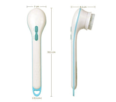 Brosse de massage souple 5 en 1 avec piles DOCCIA SPA à manche spéciale dos 