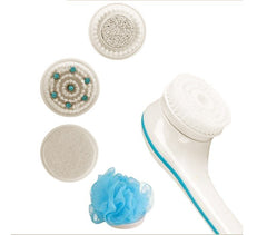 Brosse de massage souple 5 en 1 avec piles DOCCIA SPA à manche spéciale dos 
