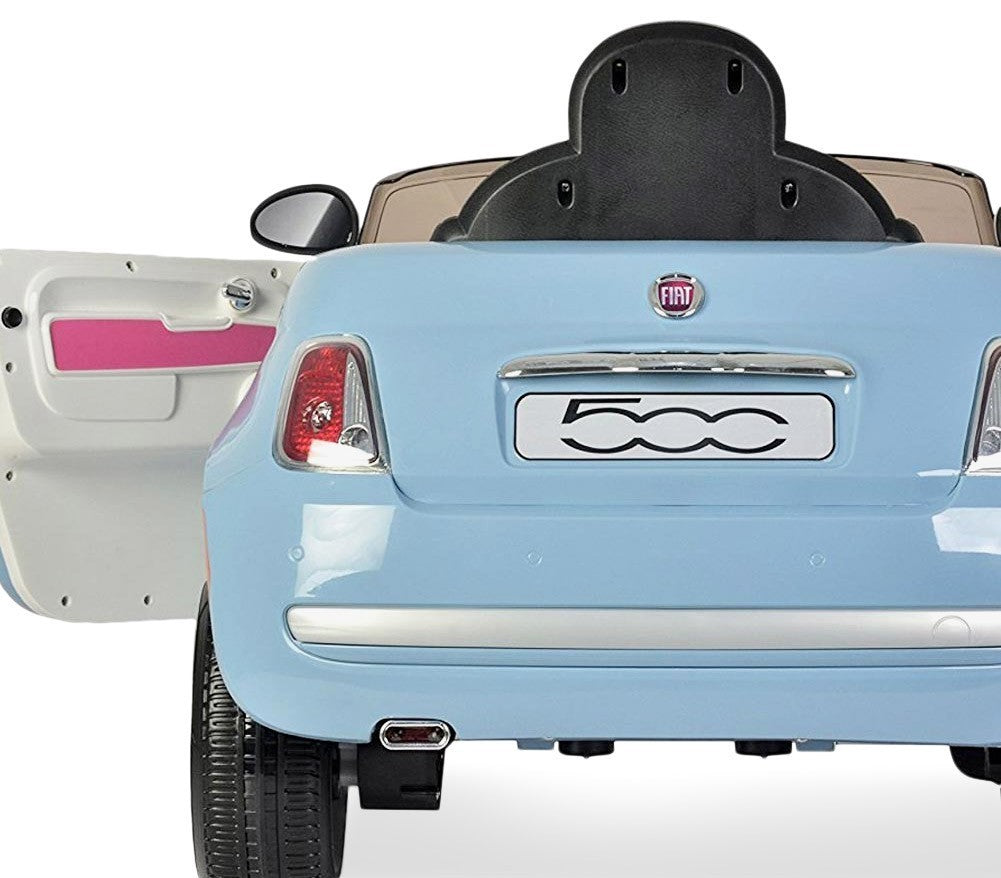 B90106 Voiture électrique pour enfants FIAT 500C siège en cuir 12V télécommandée