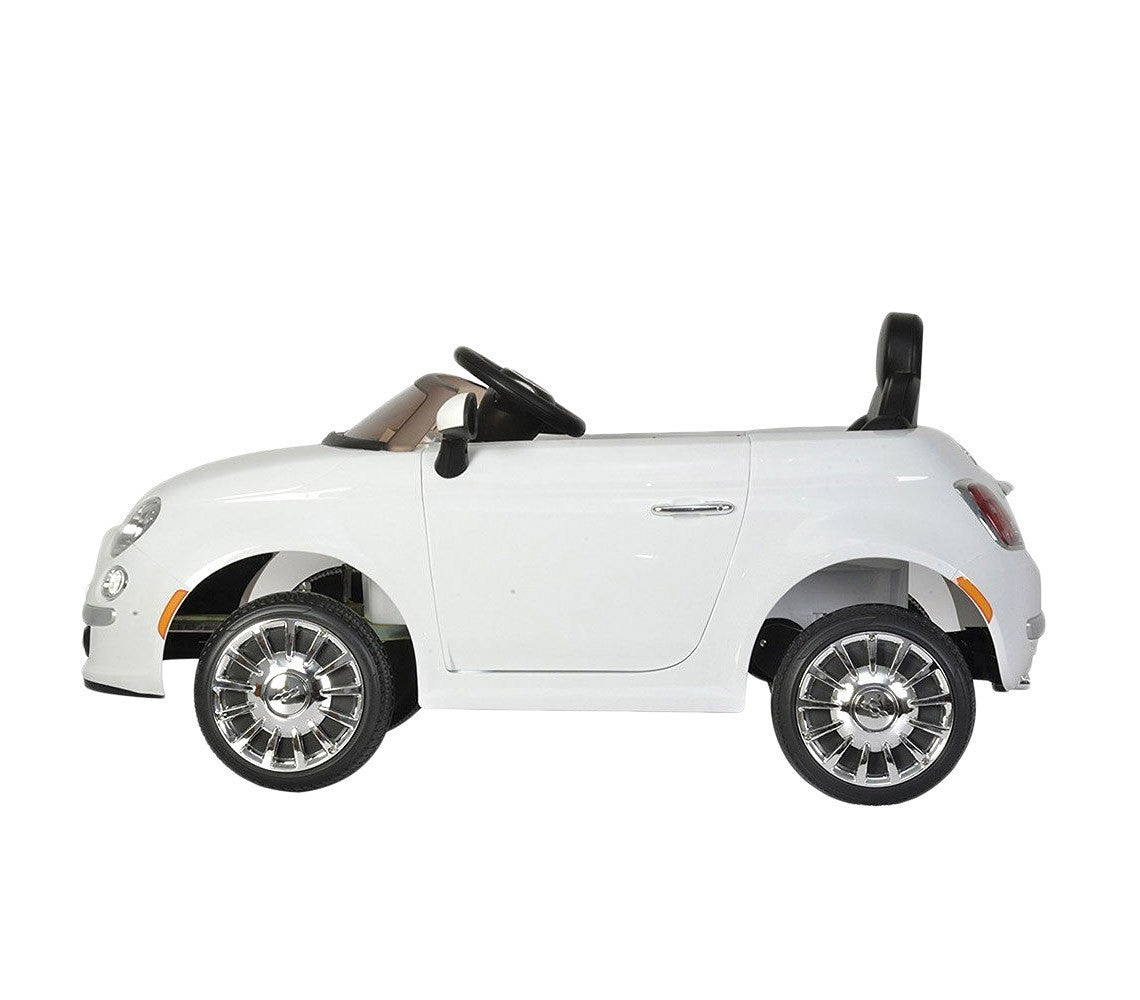 B90106 Voiture électrique pour enfants FIAT 500C siège en cuir 12V télécommandée