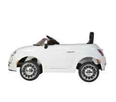 B90106 Voiture électrique pour enfants FIAT 500C siège en cuir 12V télécommandée