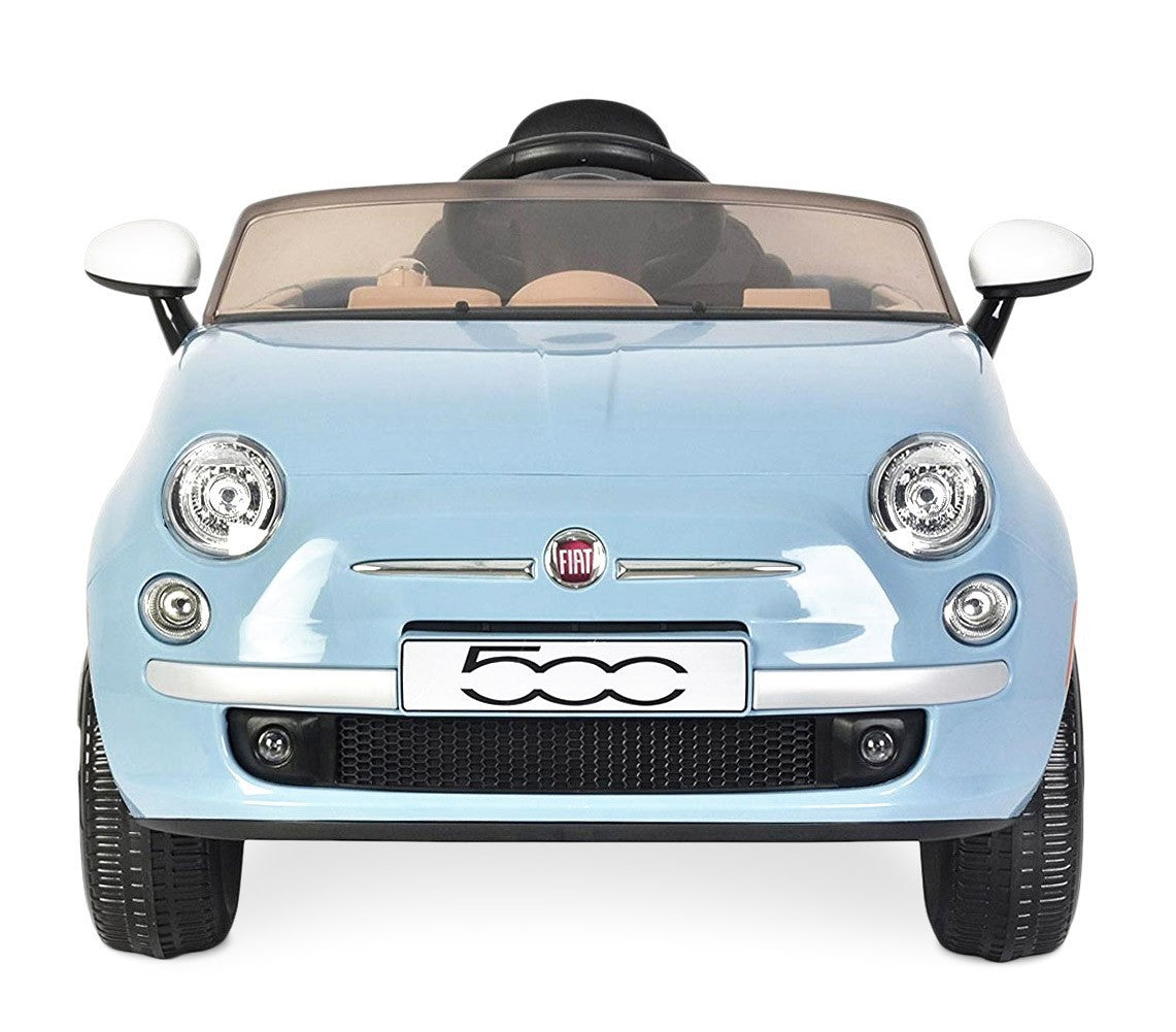 B90106 Voiture électrique pour enfants FIAT 500C siège en cuir 12V télécommandée