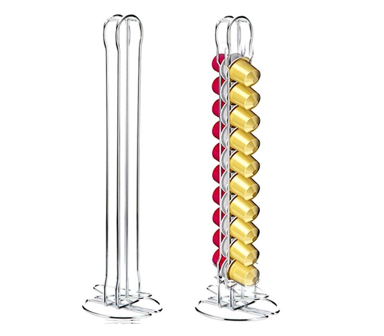 365960 Porte-capsules café pour 18 capsules WELKHOME en métal 2 colonnes