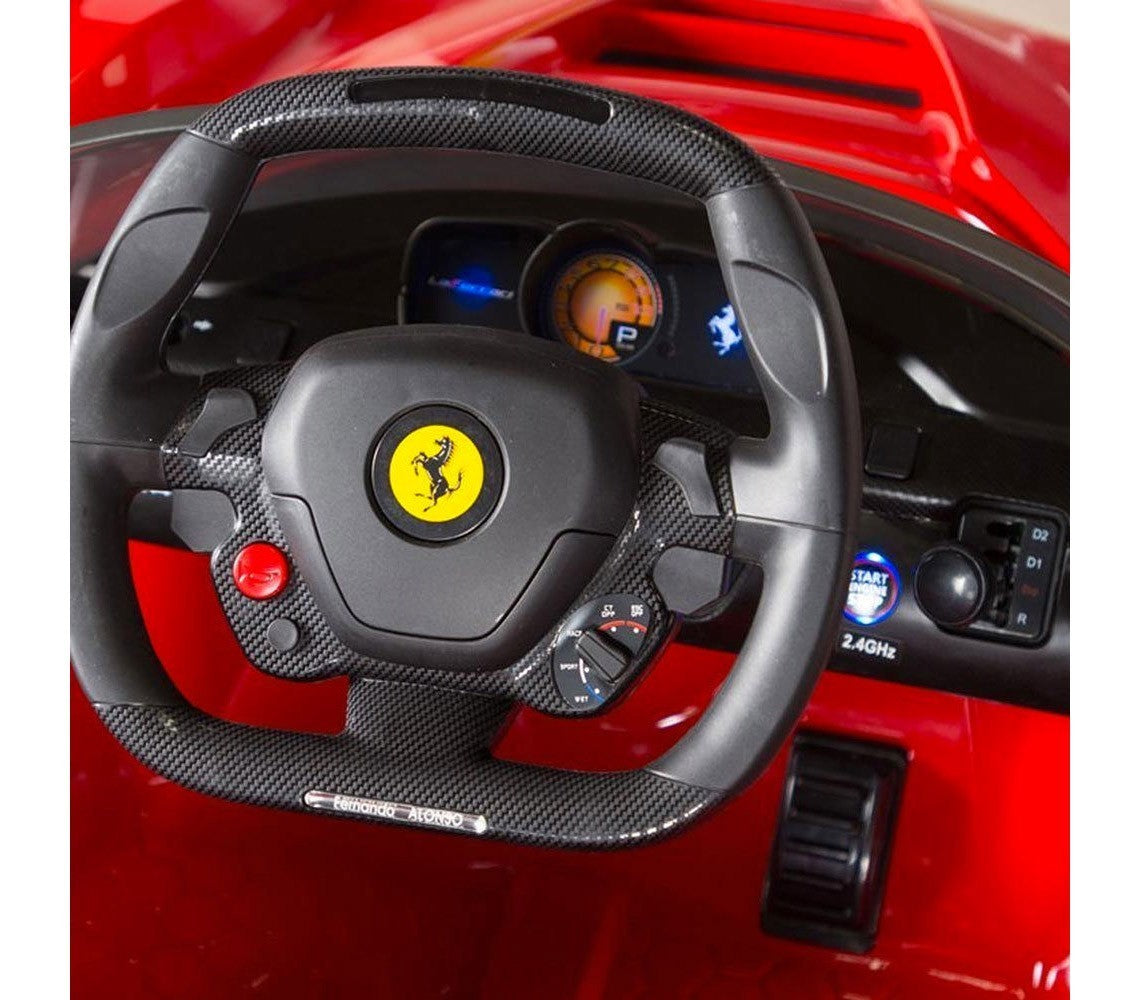 B81842 Voiture électrique pour enfants FERRARI siège en cuir 12V télécommandée