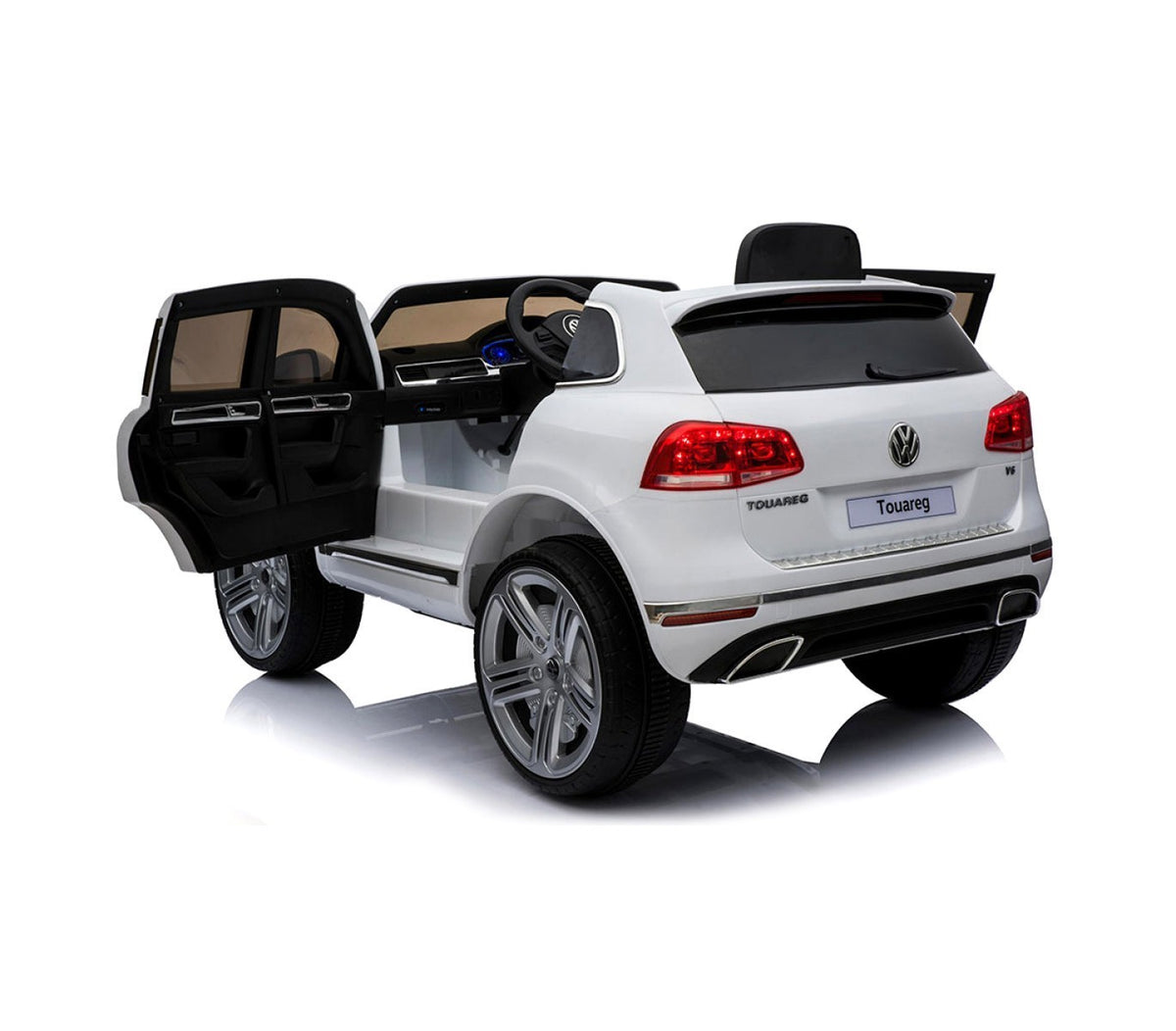 B81323 Voiture télécomandée enfant Suv VOLKSWAGEN Touareg siège cuir 12V lcd MP4
