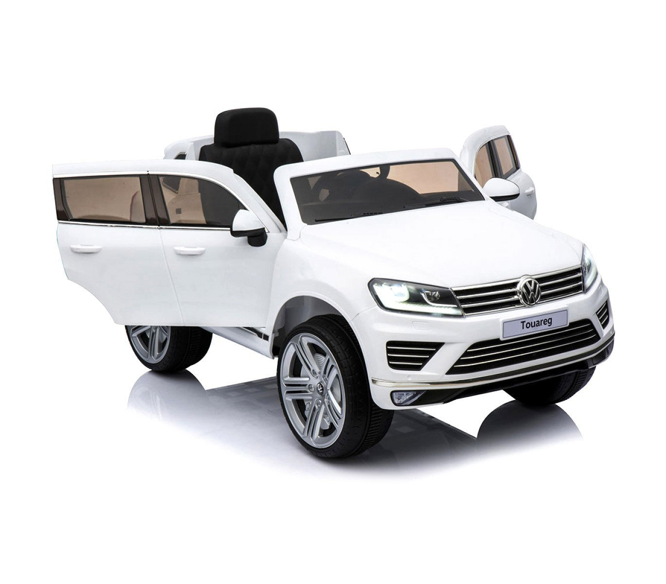 B81323 Voiture télécomandée enfant Suv VOLKSWAGEN Touareg siège cuir 12V lcd MP4