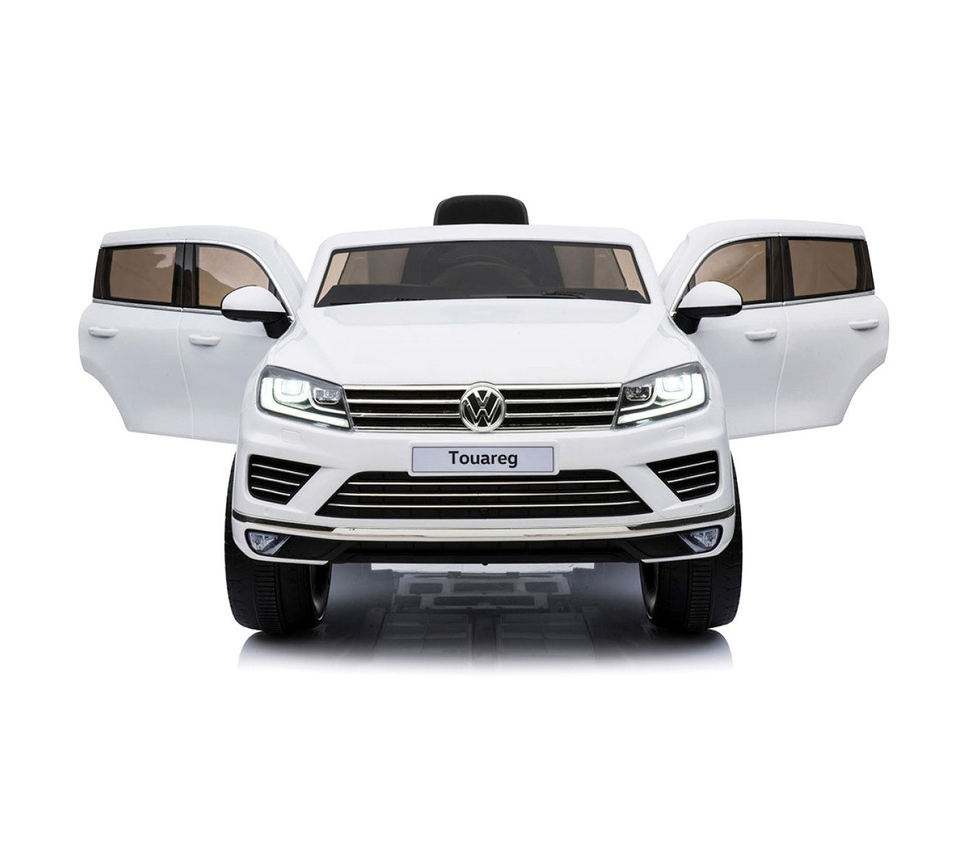 B81323 Voiture télécomandée enfant Suv VOLKSWAGEN Touareg siège cuir 12V lcd MP4