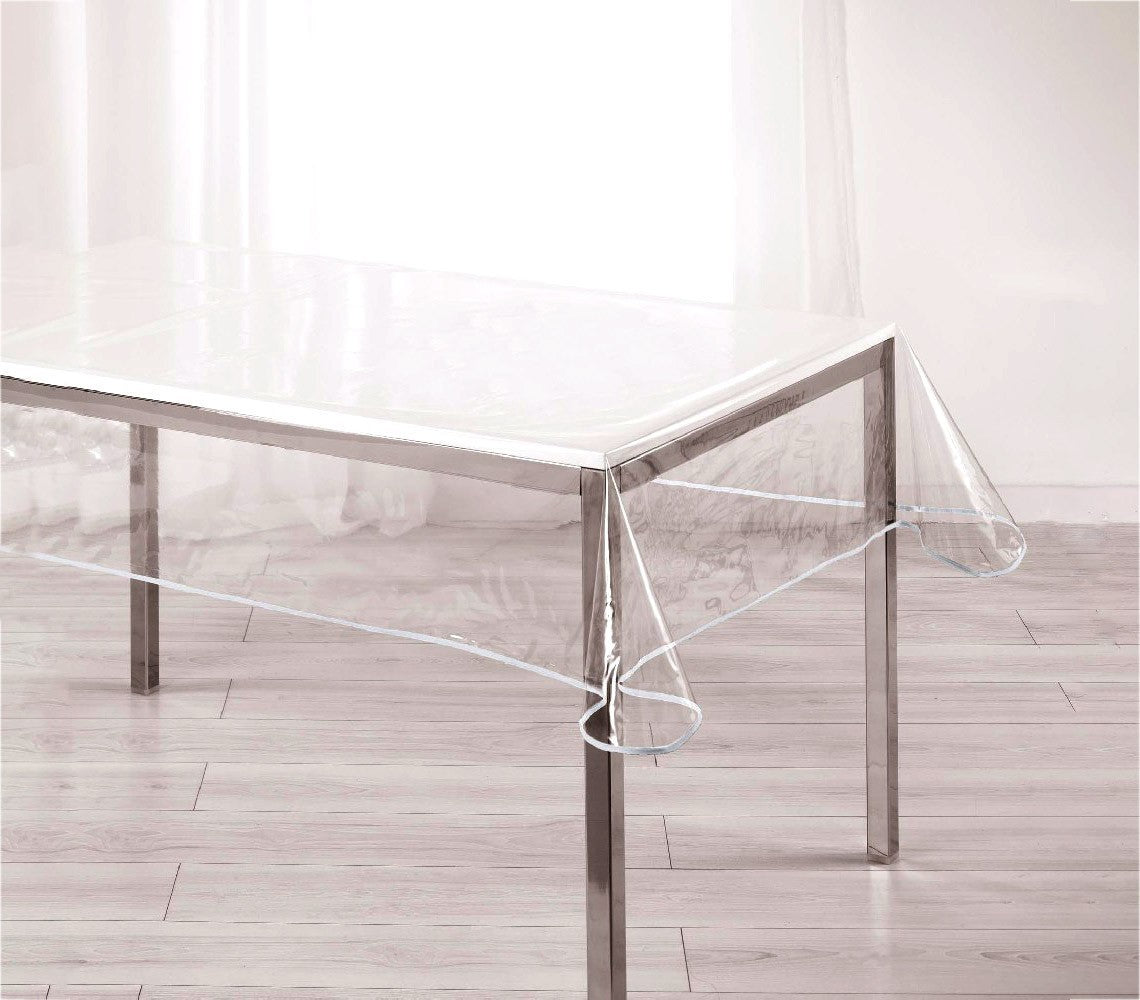302996 Nappe rectangulaire toile cirée PVC 140x275 cm imperméable transparente