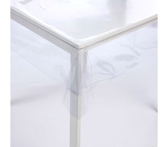 302965 Nappe carrée toile cirée en PVC 140 x 140 cm imperméable et transparente