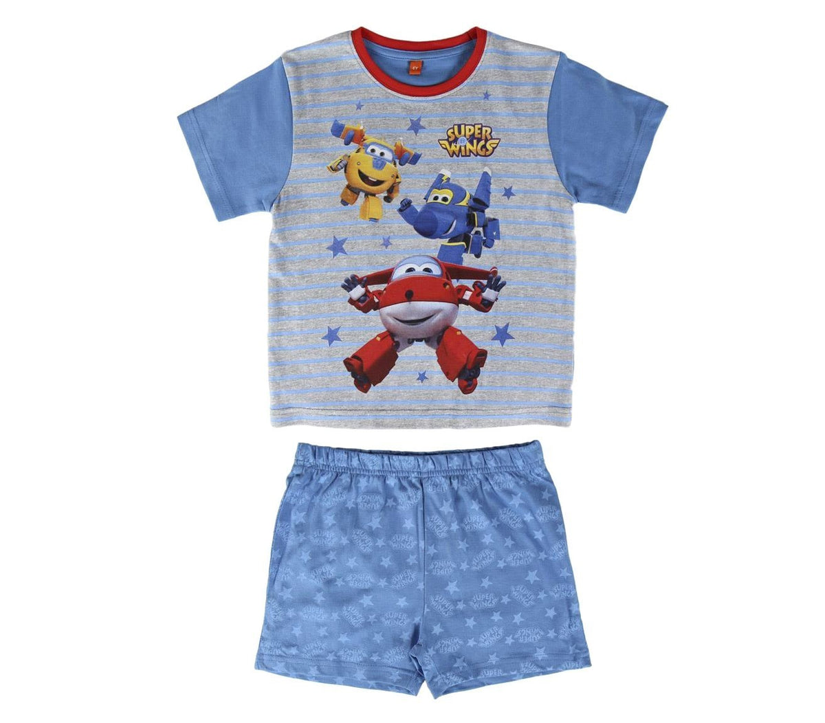 22-2108 Pyjama d’été SUPER WINGS pour garçon en coton tailles de 2 à 6 ans