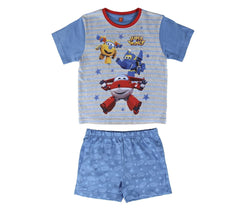 22-2108 Pyjama d’été SUPER WINGS pour garçon en coton tailles de 2 à 6 ans