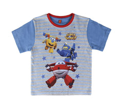22-2108 Pyjama d’été SUPER WINGS pour garçon en coton tailles de 2 à 6 ans