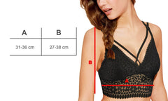 H823 Brassière à brides Sarah bonnet rembourrés en dentelle noire super sexy