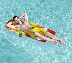 44037 Matelas boisson tropicale 190 x 99 cm avec poignées et porte-gobelet