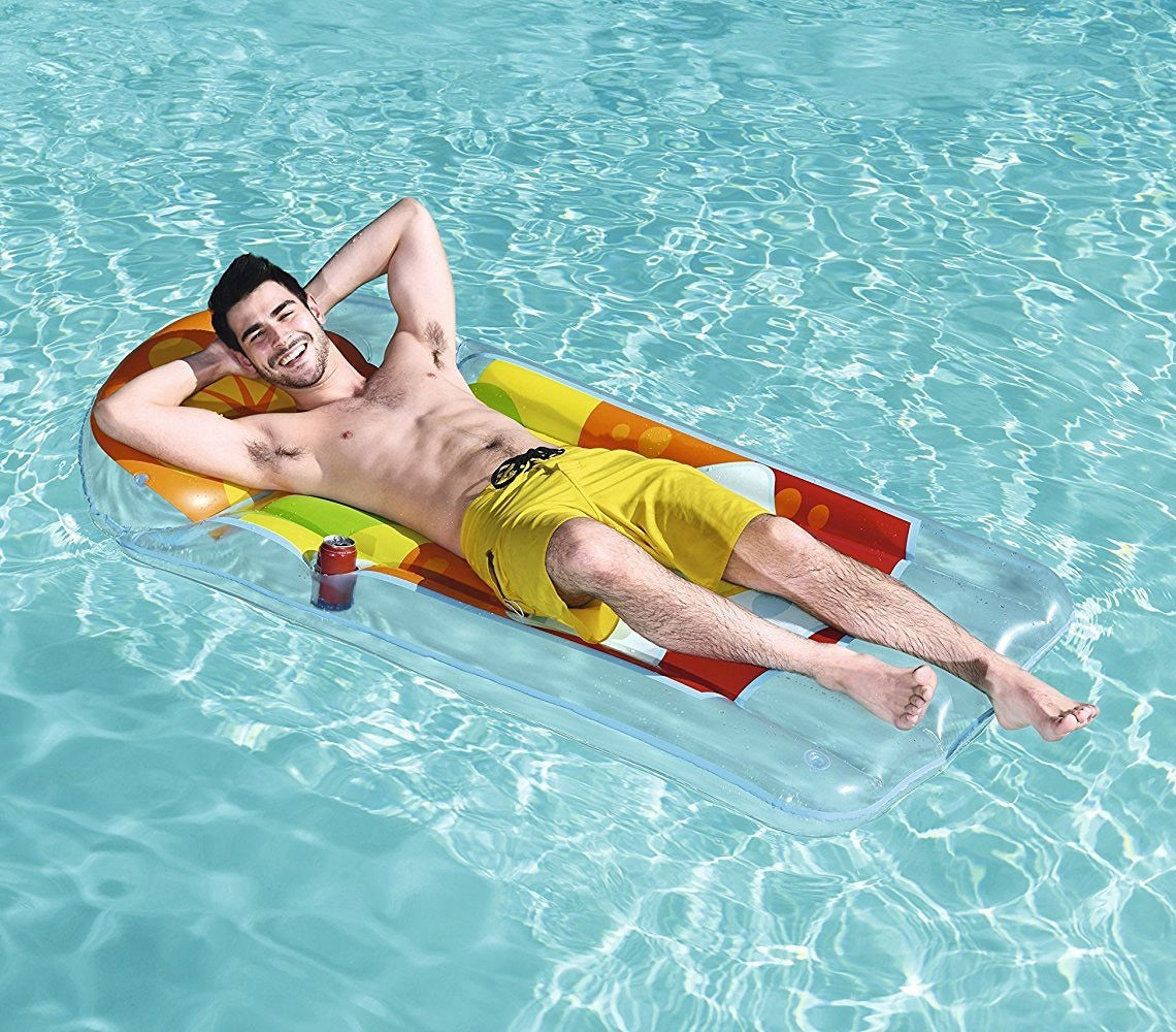 44038 Matelas gonflable Pizza Party 188 x 130 cm avec porte-gobelet