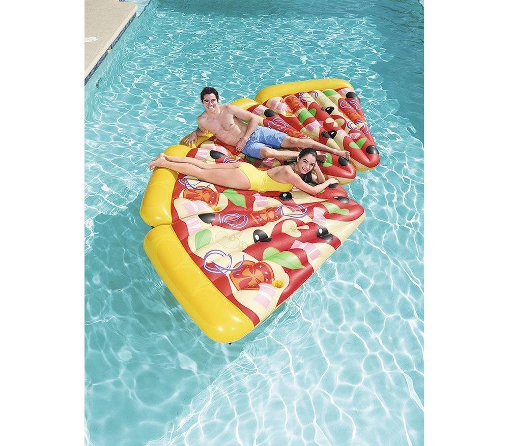 44038 Matelas gonflable Pizza Party 188 x 130 cm avec porte-gobelet