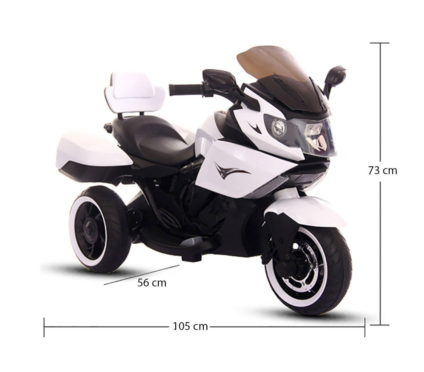 B37500 Moto électrique pour enfant SIDNEY lumières et sons 12V valises latérales