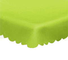 344941 Nappe effet lin table ronde diamètre 180 cm WELKHOME avec ourlet
