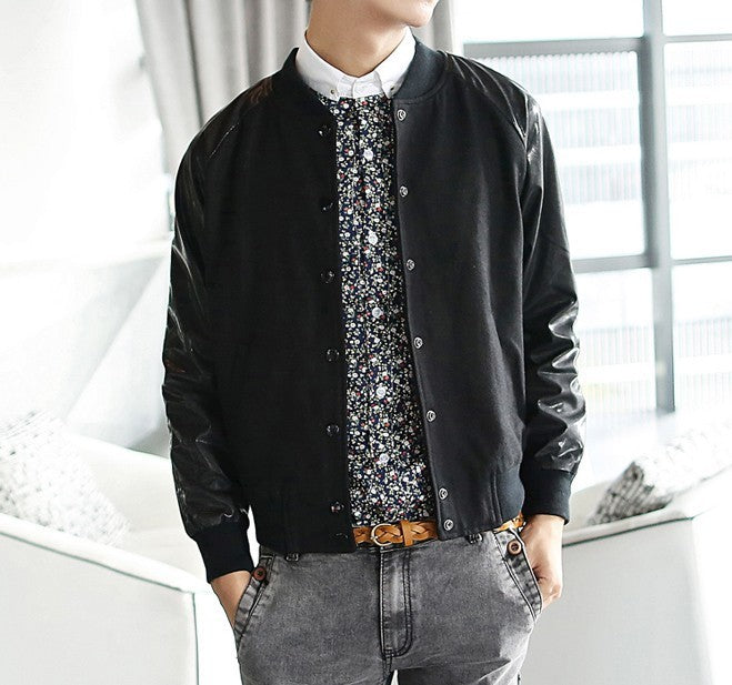 Manteau d'hiver - Blouson - veste simili cuir homme