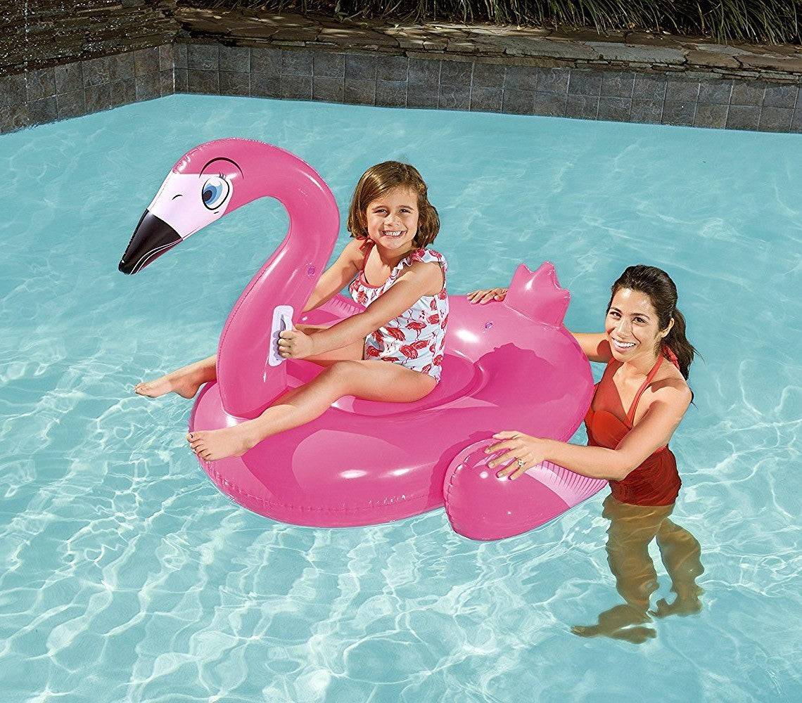 41099 Flamant gonflable à chevaucher 135 x 119 cm BESTWAY avec poignées