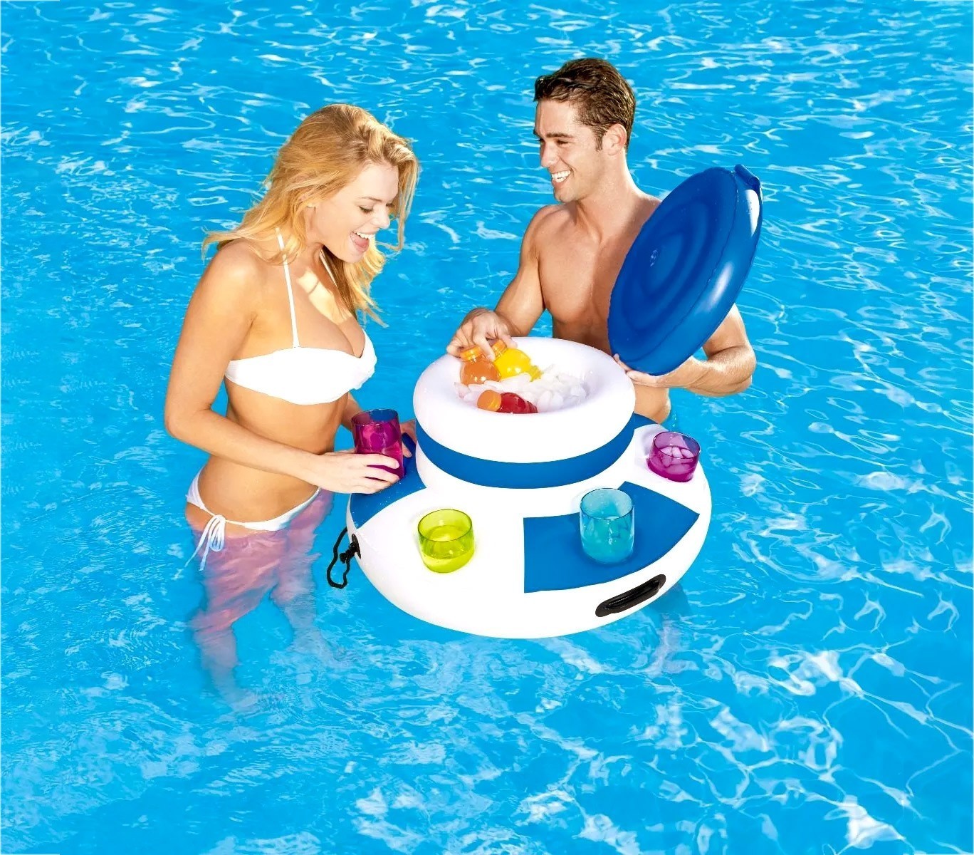 43117 Glacière gonflable Coolerz 6 porte-gobelet 70 cm jusqu'à 12 litres Bestway