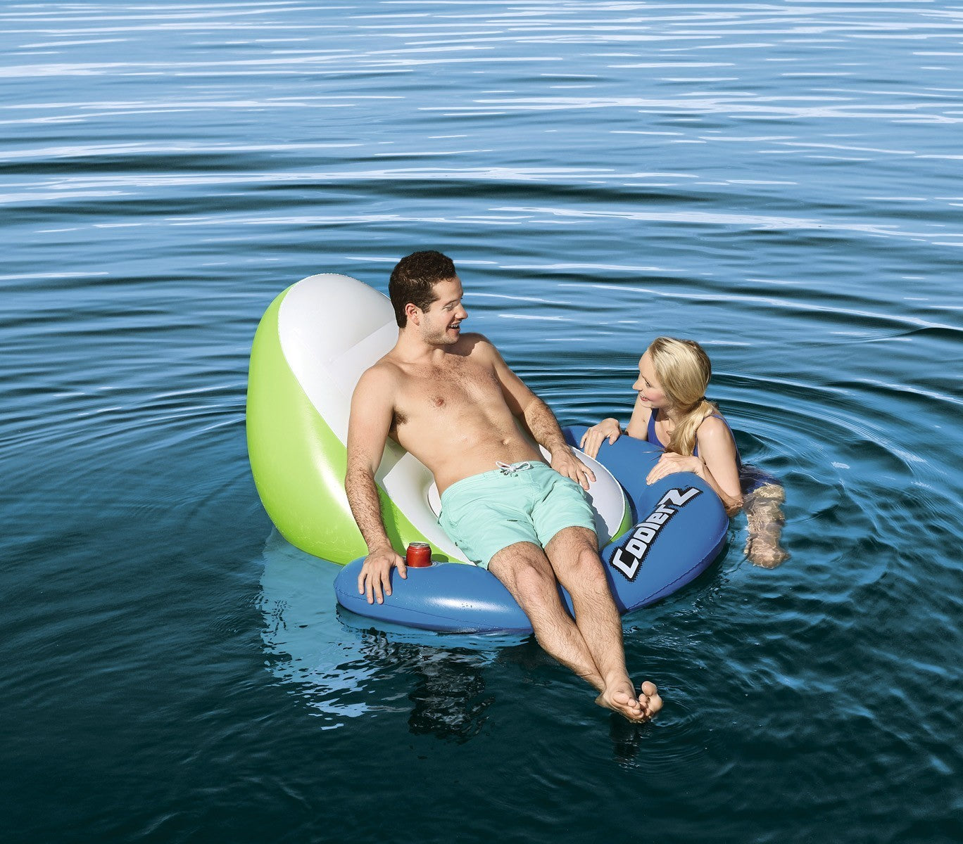 43136 Matelas détente de piscine Sit-N-Sun Coolerz 150x140 cm avec porte-gobelet