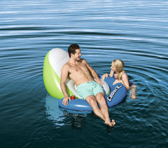 43136 Matelas détente de piscine Sit-N-Sun Coolerz 150x140 cm avec porte-gobelet