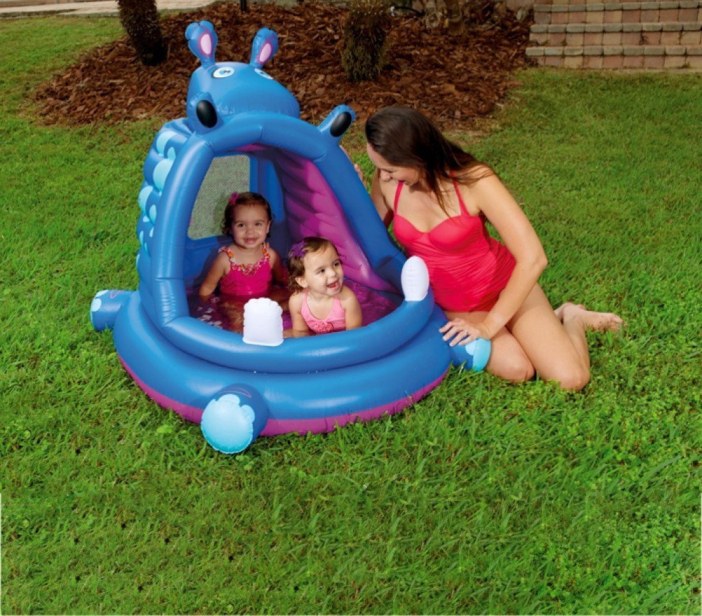 52218 Pataugeoire gonflable hippopotame avec marquise 112 x 99 x 97 cm Bestway