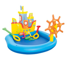 52211 Aire de jeux gonflable aquatique bateau poissons et canne 140x130x104 cm