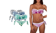 DW8891 Maillot de bain bikini rembourrés  mod. VANESSA fantaisie ethnique