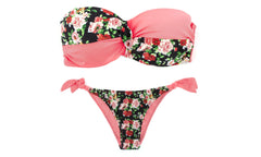 A8912 Maillot de bain bikini rembourrés  mod. BLUEMARY fantaisie de fleurs