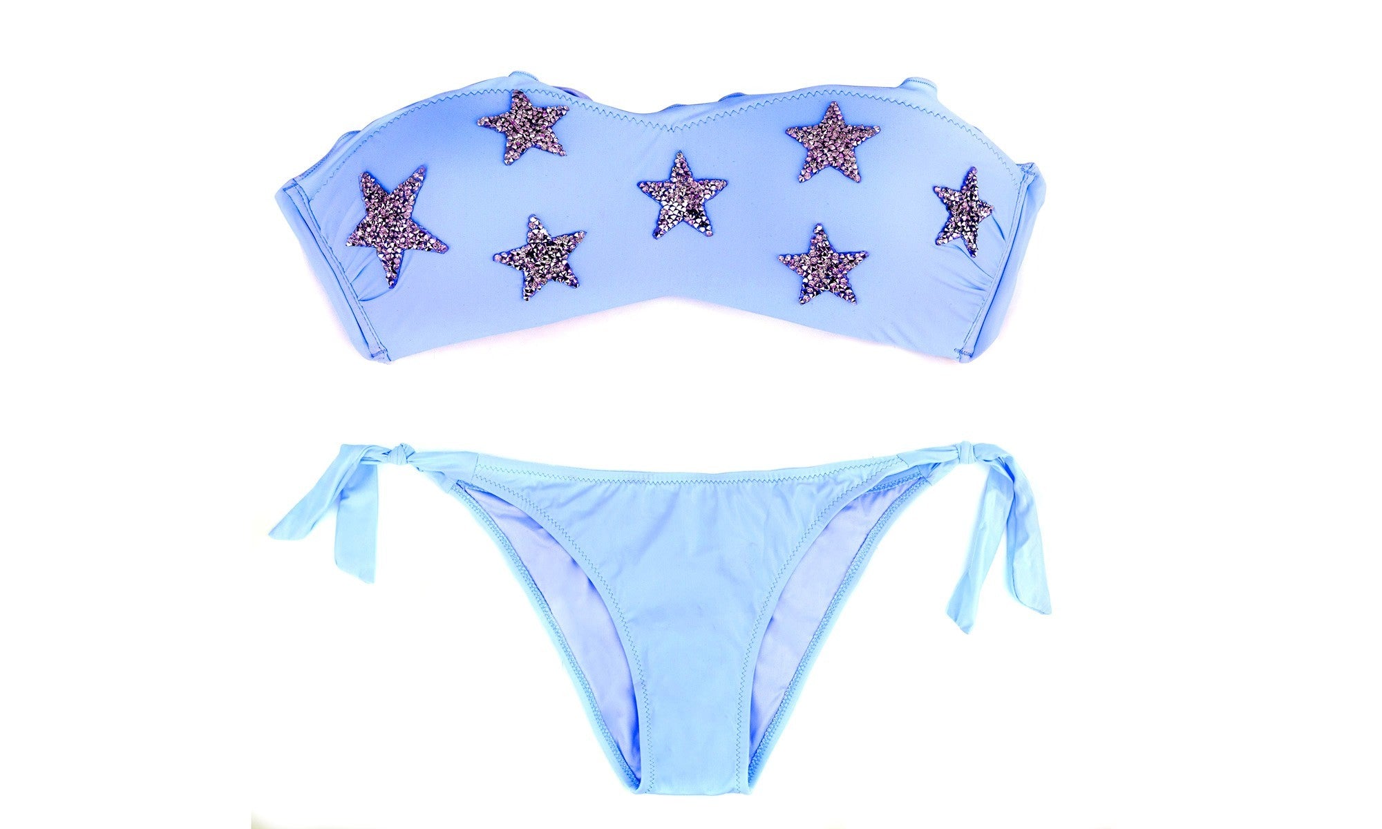 DW8861 Maillot de bain bikini bandeau mod. LYCIA fantaisie d'étoille