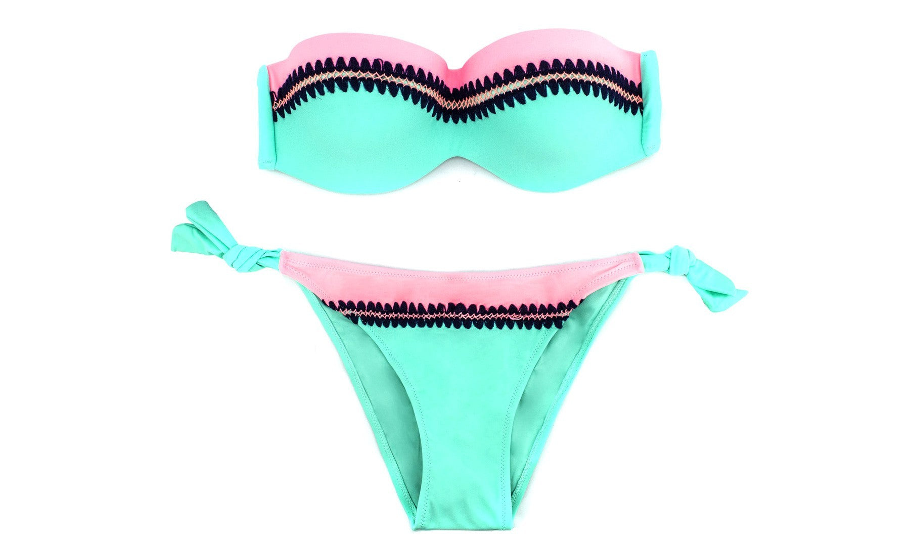 CY9923 Maillot de bain bikini rembourrés  mod. AURORA avec détails broderie