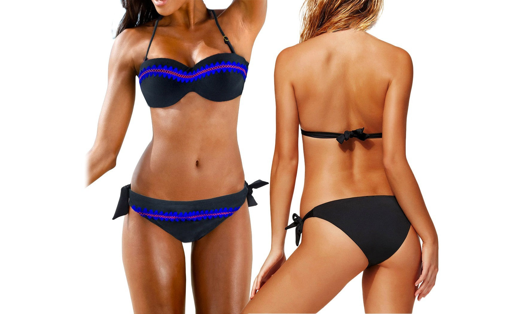 CY9923 Maillot de bain bikini rembourrés  mod. AURORA avec détails broderie