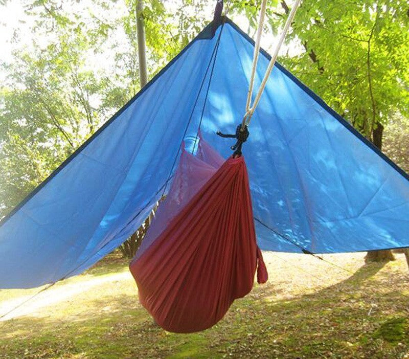 Tente de camping avec pare-soleil 10745  avec piquets et tirants