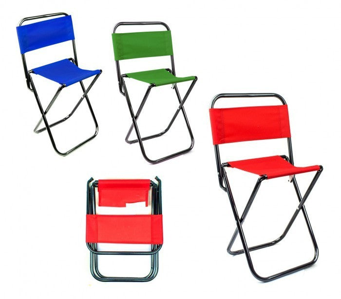 261682 Tabouret pliant EVERTOP pour camper ou pour la plage avec dossier