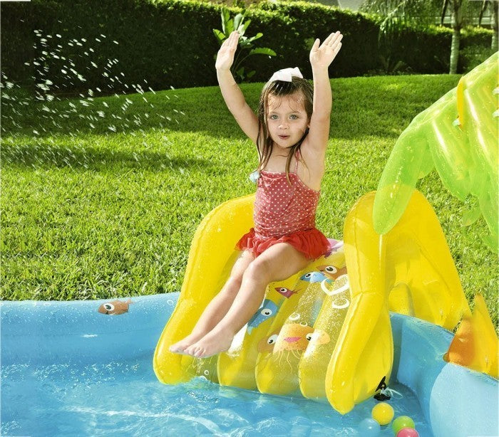 53067 Piscine Play Center modèle Mar fondo gonflable, toboggan 280x257x87cm