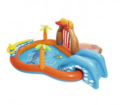 53069 Piscine Play Center modèle Volcan fond gonflable, toboggan 265x265x104cm