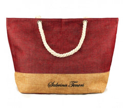 423110 Sac de plage Sabrina Tenori MIRANDY fantaisie bicolore avec anses