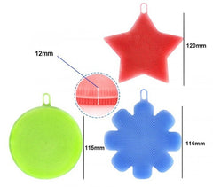 Set de 3 éponges en silicone BEST GRIP SPONGE avec picots, nettoyage en douceur