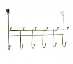 364154 porte-manteau à suspendre, 12 crochets en acier chromé 48x29x8