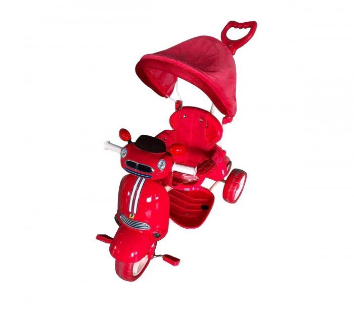 LT886 Tricycle enfants CAR push avec pédales, lumières, sons et parasol 